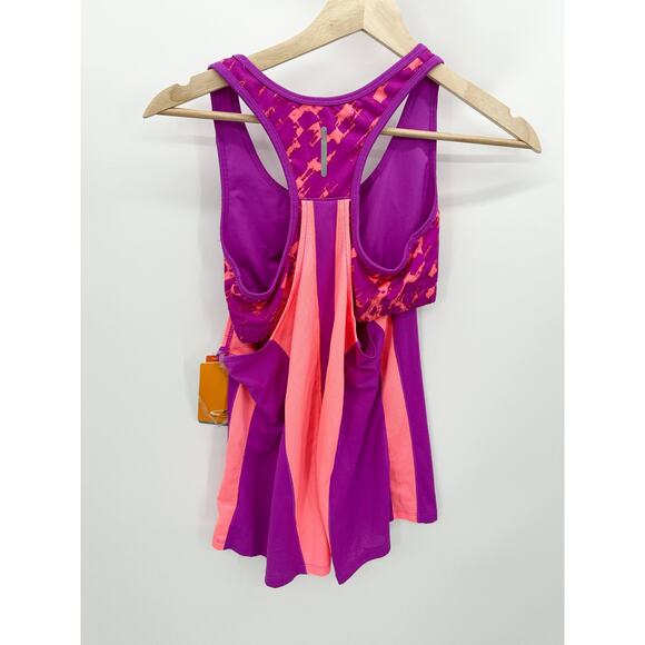 Champion Purple Neon Printed Built In Sports Bra Tank Top Women's Small S NWT - Picture 2 of 8